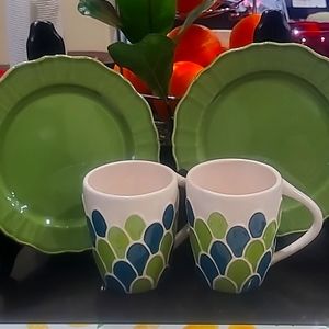 Starbucks mug (set of 2)14oz 2009 Siren Scales Embossed